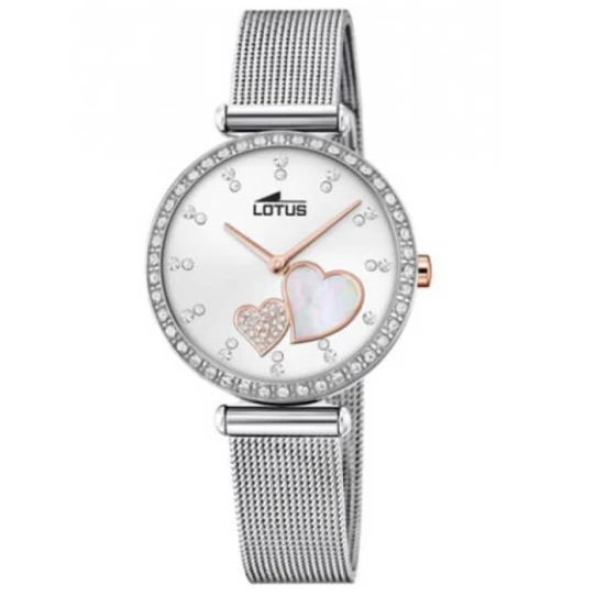 Дамски ръчен часовник с кварцов механизъм - корпус от Стомана - Меш - цвят Бял Сив