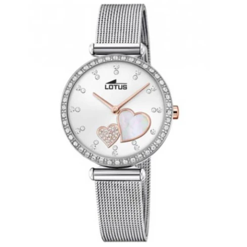 Дамски ръчен часовник с кварцов механизъм - корпус от Стомана - Меш - цвят Бял Сив