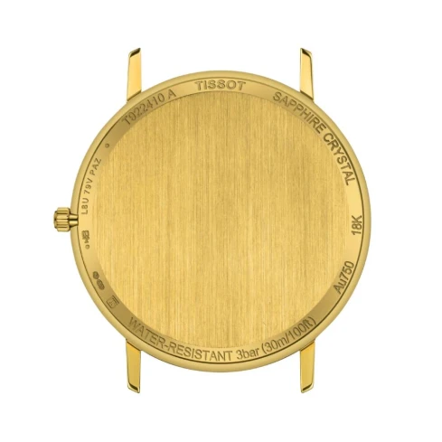 Мъжки ръчен часовник с кварцов механизъм - корпус от 18К Злато - Естествена кожа - цвят Бял Черен