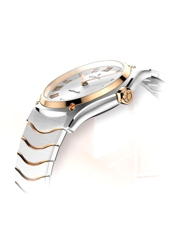 Мъжки ръчен часовник с механичен механизъм - корпус от Стомана - Стоманена верижка - цвят Сребрист Розово Злато