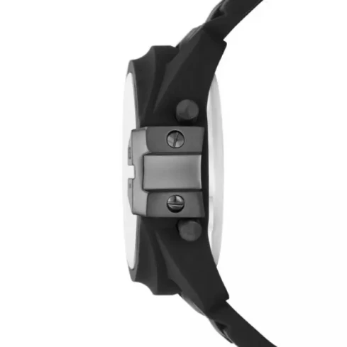 Мъжки ръчен часовник с кварцов механизъм - корпус от Стомана - Силиконова каишка - цвят Черен