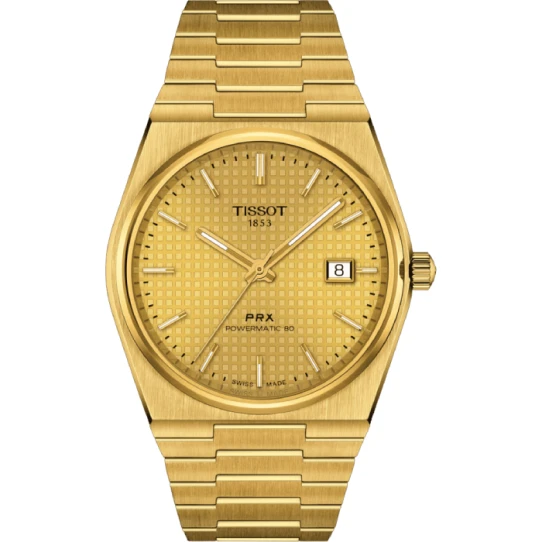 Мъжки ръчен часовник с автоматичен механизъм - корпус от Стомана - Стоманена верижка - цвят Злато Жълт