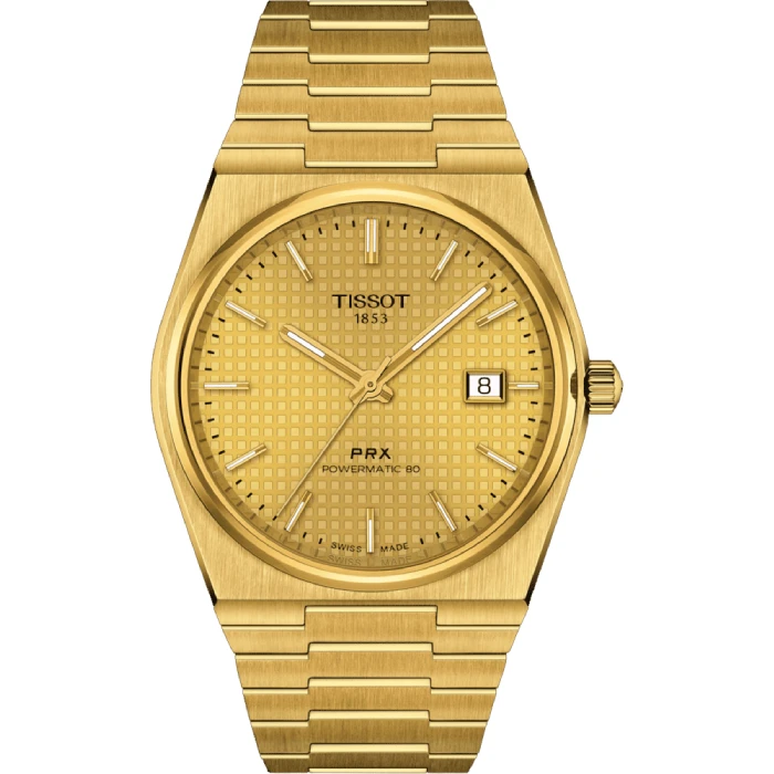 Мъжки ръчен часовник с автоматичен механизъм - корпус от Стомана - Стоманена верижка - цвят Злато Жълт