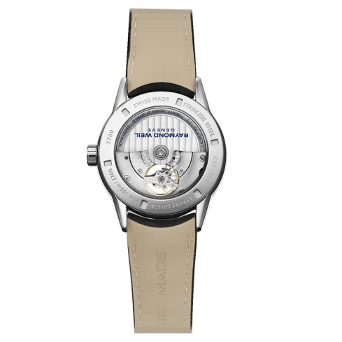 Мъжки ръчен часовник с автоматичен механизъм - корпус от Стомана - Естествена кожа - цвят Черен Черен