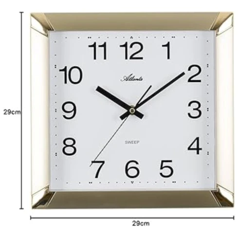 Унисекс стенен часовник с кварцов механизъм - цвят Бял Злато