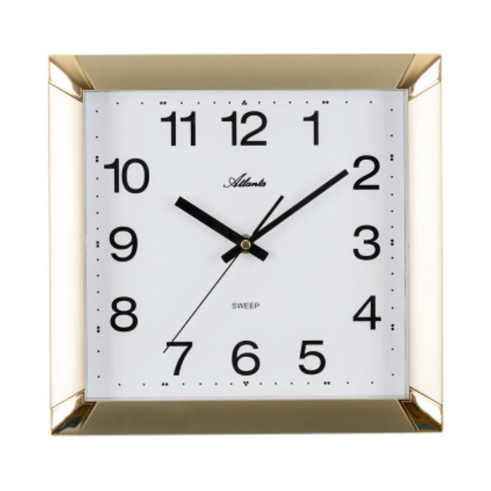 Унисекс стенен часовник с кварцов механизъм - цвят Бял Злато