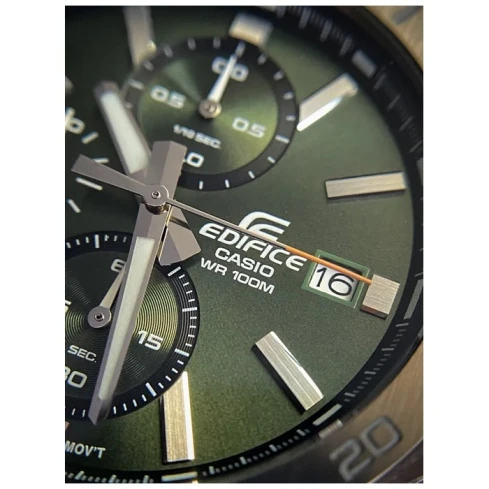 Мъжки ръчен часовник с кварцов механизъм - корпус от Стомана - Стоманена верижка - цвят Зелен