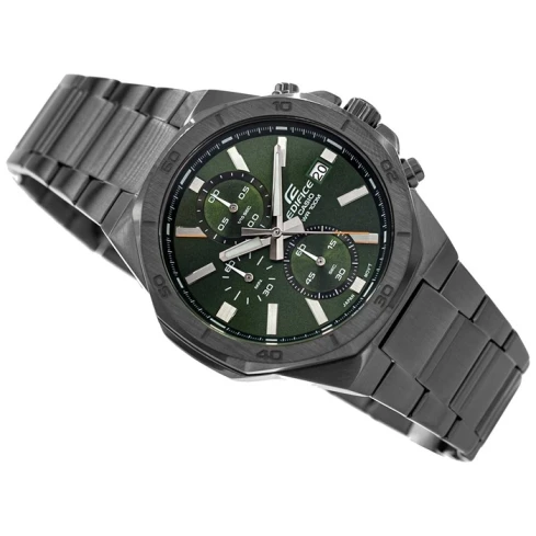 Мъжки ръчен часовник с кварцов механизъм - корпус от Стомана - Стоманена верижка - цвят Зелен