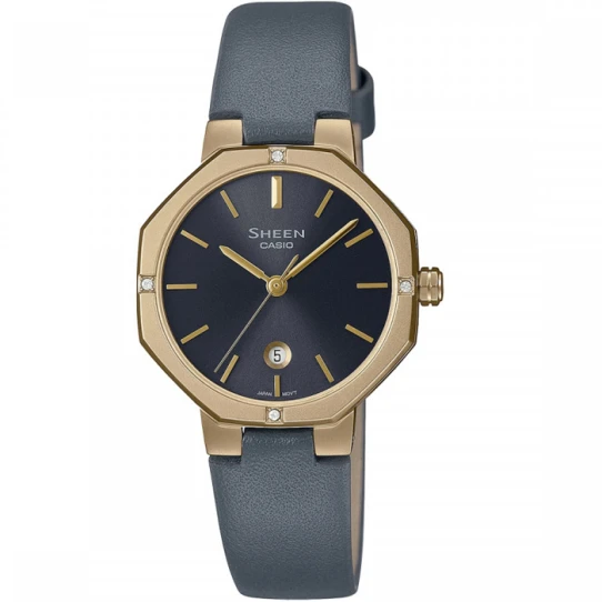 Дамски ръчен часовник с кварцов механизъм - корпус от Стомана - Естествена кожа - цвят Син Син