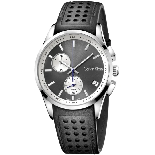 Мъжки ръчен часовник с кварцов механизъм - корпус от Стомана - Естествена кожа - цвят Черен Черен