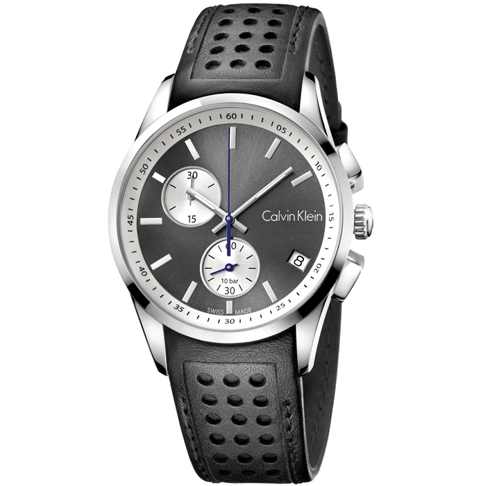 Мъжки ръчен часовник с кварцов механизъм - корпус от Стомана - Естествена кожа - цвят Черен Черен