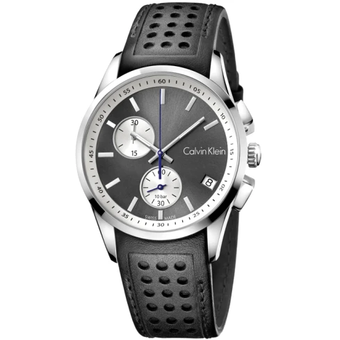 Мъжки ръчен часовник с кварцов механизъм - корпус от Стомана - Естествена кожа - цвят Черен Черен