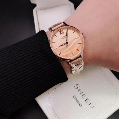 Дамски ръчен часовник с кварцов механизъм - корпус от Стомана - Стоманена верижка - цвят Розово Злато Розово Злато