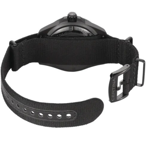 Мъжки ръчен часовник с автоматичен механизъм - корпус от Стомана и керамика - Нато каишка - цвят Черен Черен