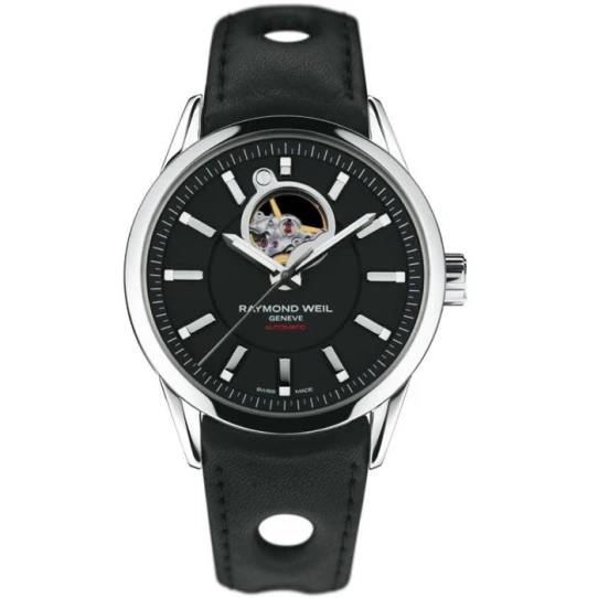 Мъжки ръчен часовник с автоматичен механизъм - корпус от Стомана - Естествена кожа - цвят Син Черен