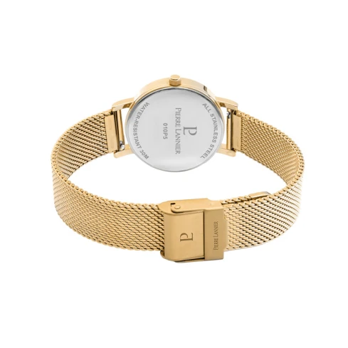 Дамски ръчен часовник с кварцов механизъм - корпус от Стомана - Меш - цвят Шампанско Злато