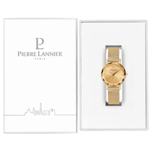 Дамски ръчен часовник с кварцов механизъм - корпус от Стомана - Меш - цвят Шампанско Злато