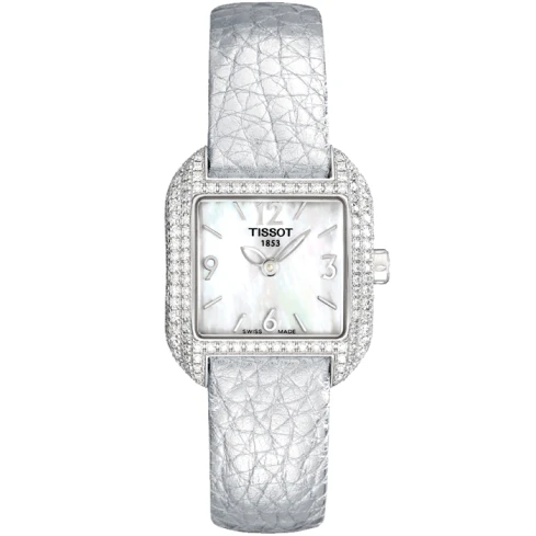 Дамски ръчен часовник с кварцов механизъм - корпус от Стомана - Естествена кожа - цвят Седеф Сребрист