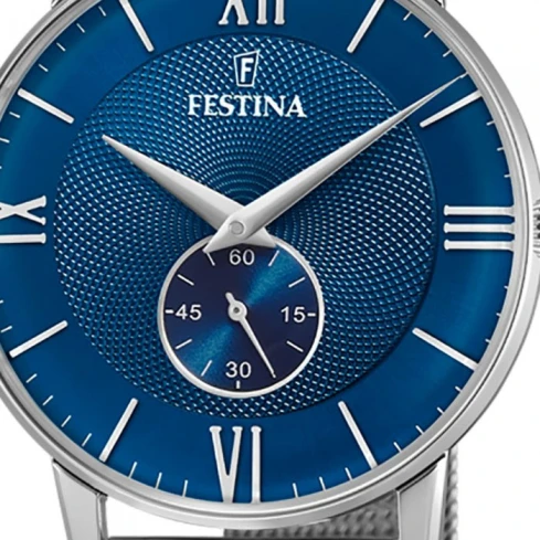 Мъжки ръчен часовник с кварцов механизъм - корпус от Стомана - Меш - цвят Син