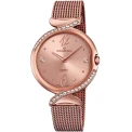 Дамски ръчен часовник с кварцов механизъм - корпус от Стомана - Меш - цвят Розово Злато Розово Злато