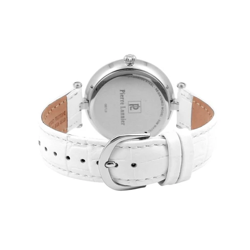 Дамски ръчен часовник с кварцов механизъм - корпус от Стомана - Естествена кожа - цвят Седеф Бял