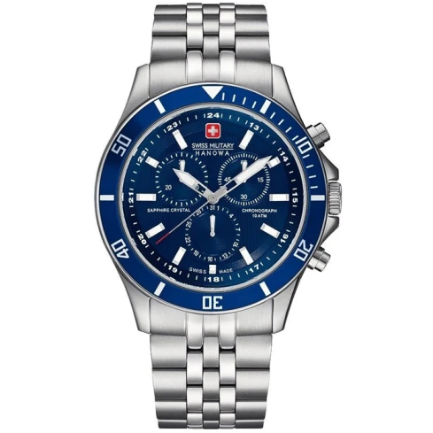 Мъжки ръчен часовник с кварцов механизъм - корпус от Стомана - Стоманена верижка - цвят Син Сив