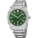 Мъжки ръчен часовник с кварцов механизъм - корпус от Стомана - Стоманена верижка - цвят Зелен