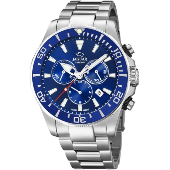 Мъжки ръчен часовник с кварцов механизъм - корпус от Стомана - Стоманена верижка - цвят Син Сив