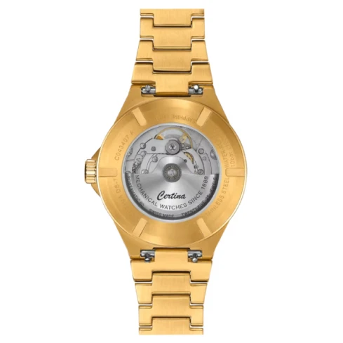 Мъжки ръчен часовник с автоматичен механизъм - корпус от Стомана - Стоманена верижка - цвят Злато