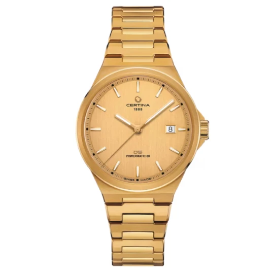 Мъжки ръчен часовник с автоматичен механизъм - корпус от Стомана - Стоманена верижка - цвят Злато