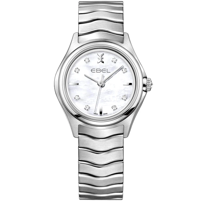 Дамски ръчен часовник с кварцов механизъм - корпус от Стомана - Стоманена верижка - цвят Седеф Сив