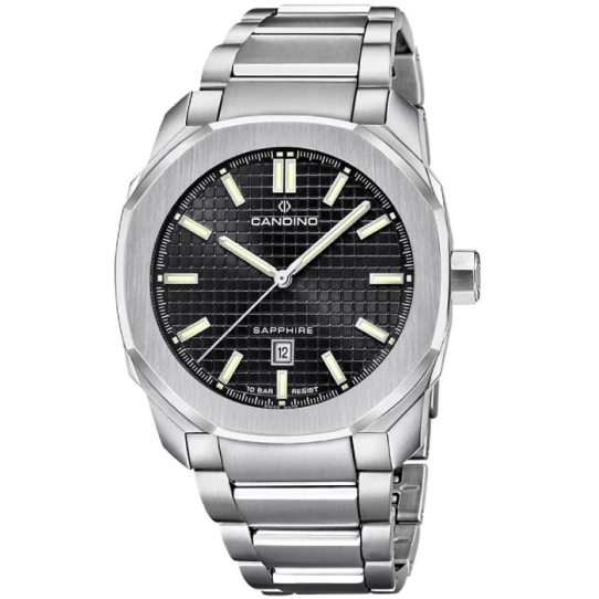 Мъжки ръчен часовник с кварцов механизъм - корпус от Стомана - Стоманена верижка - цвят Черен