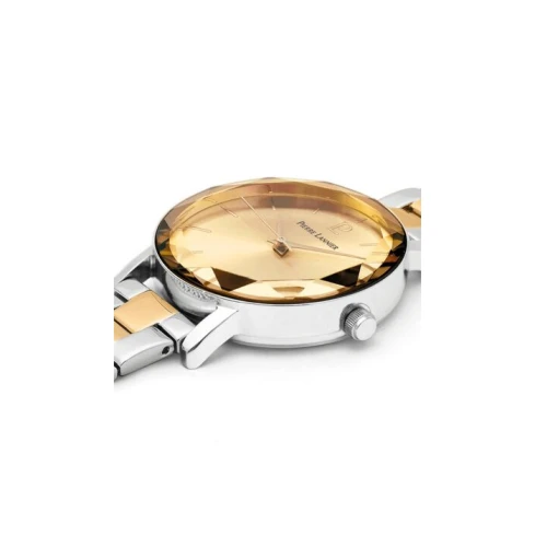 Дамски ръчен часовник с кварцов механизъм - корпус от Стомана - Стоманена верижка - цвят Жълт Злато