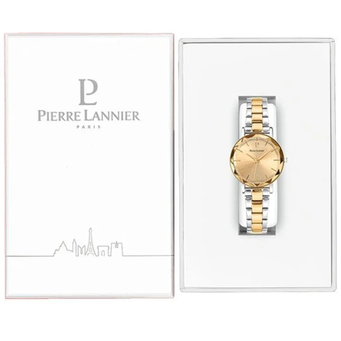Pierre Lannier 012P741 Multiples - Дамски ръчен часовник с кварцов механизъм - корпус от Стомана - Стоманена верижка - цвят Жълт Злато