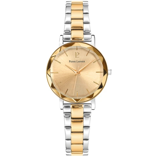 Pierre Lannier 012P741 Multiples - Дамски ръчен часовник с кварцов механизъм - корпус от Стомана - Стоманена верижка - цвят Жълт Злато