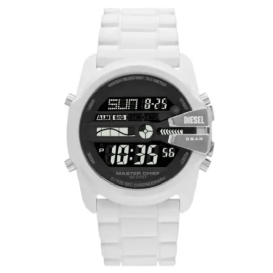 Мъжки ръчен часовник с кварцов механизъм - корпус от Стомана - Силиконова каишка - цвят Черен