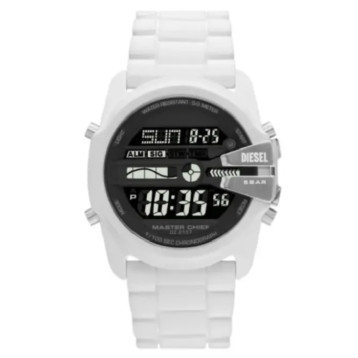 Мъжки ръчен часовник с кварцов механизъм - корпус от Стомана - Силиконова каишка - цвят Черен