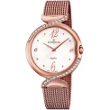 Дамски ръчен часовник с кварцов механизъм - корпус от Стомана - Меш - цвят Седеф Розово Злато