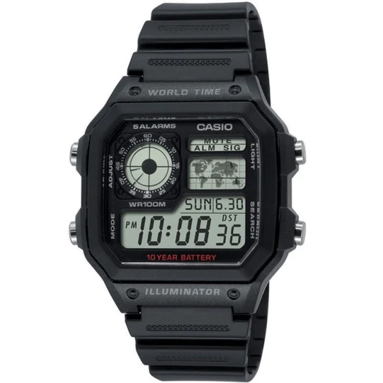 Мъжки ръчен часовник с кварцов механизъм - корпус от Полимер - Полимер - цвят Сив Черен