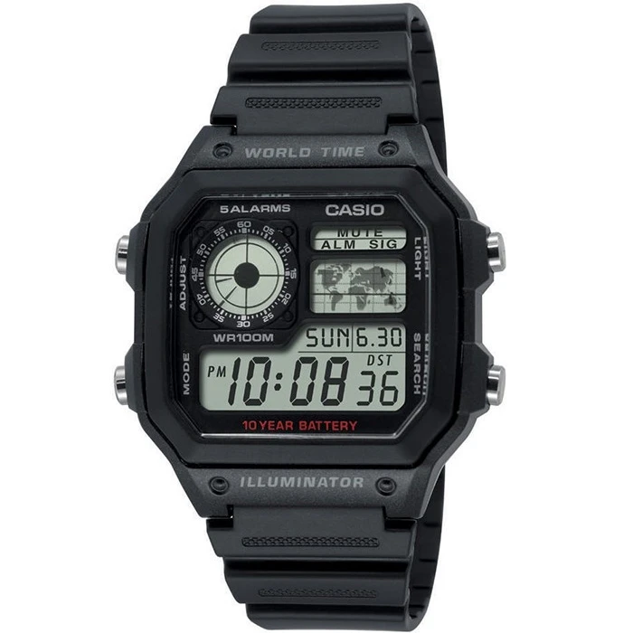 Мъжки ръчен часовник с кварцов механизъм - корпус от Полимер - Полимер - цвят Сив Черен