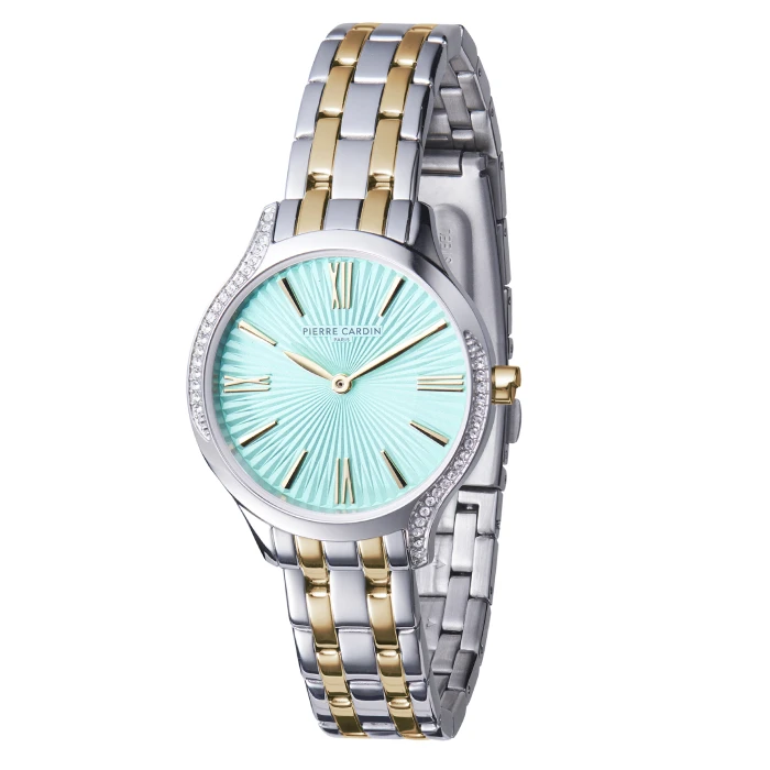 Дамски ръчен часовник с кварцов механизъм - корпус от Стомана - Стоманена верижка - цвят Син