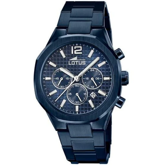 Мъжки ръчен часовник с кварцов механизъм - корпус от Стомана - Стоманена верижка - цвят Син Син