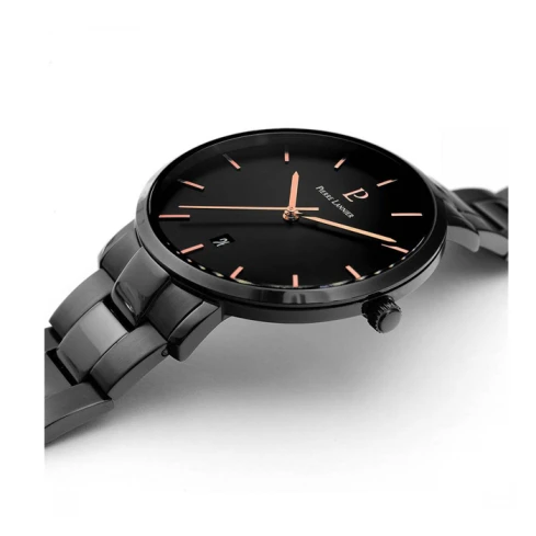 Мъжки ръчен часовник с кварцов механизъм - корпус от Стомана - Стоманена верижка - цвят Черен Черен