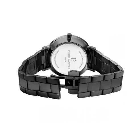 Мъжки ръчен часовник с кварцов механизъм - корпус от Стомана - Стоманена верижка - цвят Черен Черен