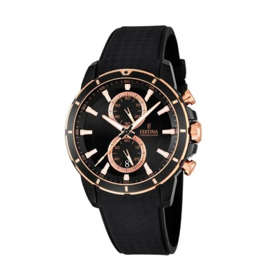 Мъжки ръчен часовник с кварцов механизъм - корпус от Стомана - Полимер - цвят Черен Черен