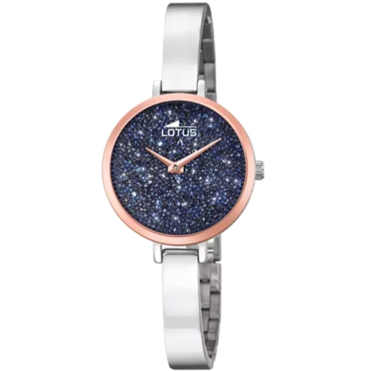 Дамски ръчен часовник с кварцов механизъм - корпус от Стомана - Стоманена верижка - цвят Син Сив