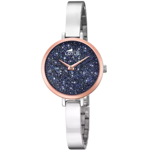 Дамски ръчен часовник с кварцов механизъм - корпус от Стомана - Стоманена верижка - цвят Син Сив