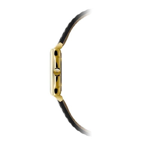 Дамски ръчен часовник с кварцов механизъм - корпус от Стомана - Естествена кожа - цвят Бял Черен