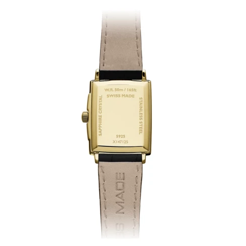 Дамски ръчен часовник с кварцов механизъм - корпус от Стомана - Естествена кожа - цвят Бял Черен