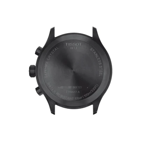 Мъжки ръчен часовник с кварцов механизъм - корпус от Стомана - Естествена кожа - цвят Черен Черен